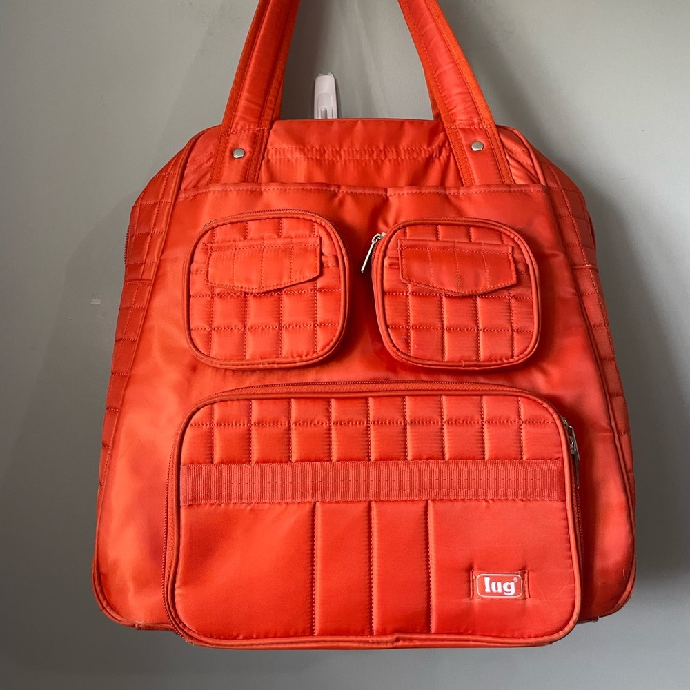 Lug tote, great for carry-on, gym, overnight,  Lug puddle jumper bright orange